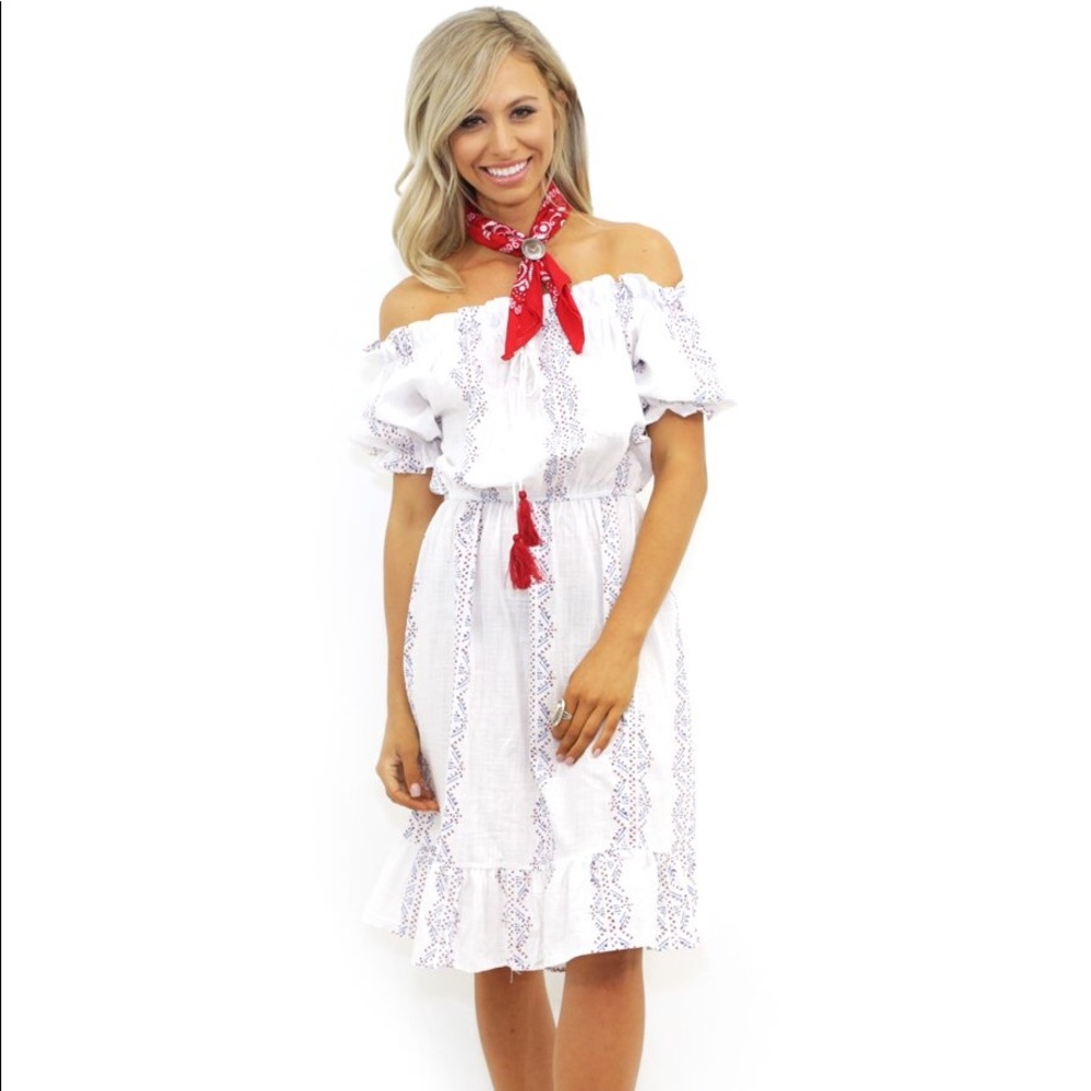 NEW off the shoulder western midi dress